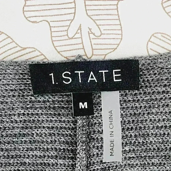 NWT 1. State V neck Balloon sleeve Knit Sweater Women's M Gray 9224 - Picture 5 of 8